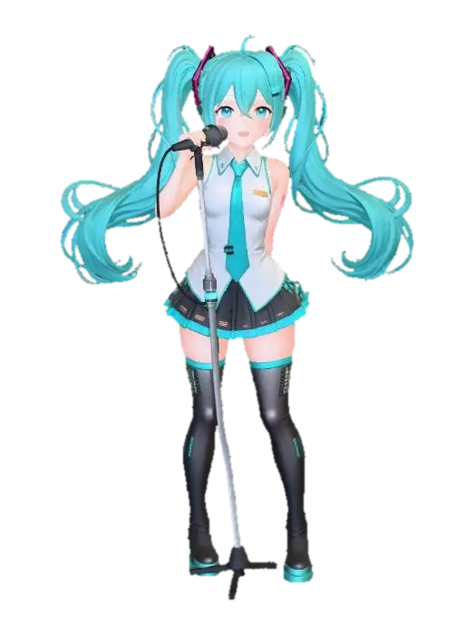 Neon Serenade in the City - Hatsunemiku 3D model, vytvořený pomocí AI