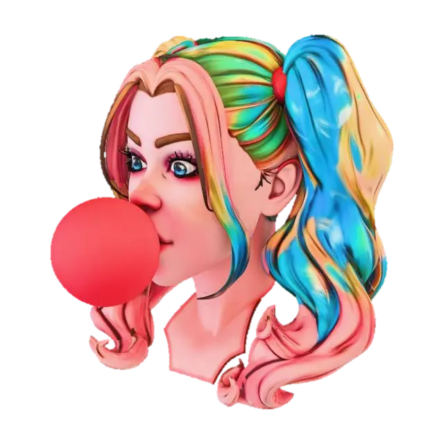 Bubbly Rebel 3D model, vytvořený pomocí AI