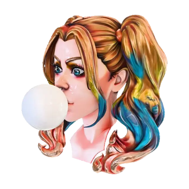Bubbly Rebel 3D model, vytvořený pomocí AI