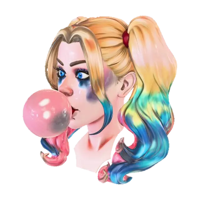 Bubbly Rebel 3D model, vytvořený pomocí AI