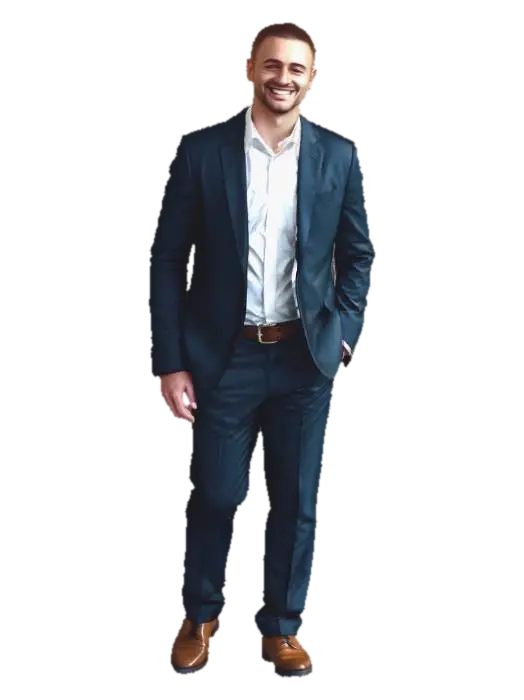 Confident Professional in a Hallway - Profession 3D model, vytvořený pomocí AI