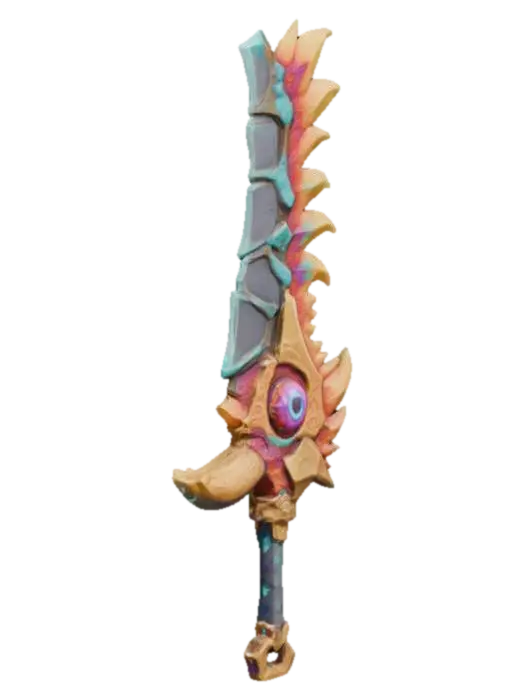 Bladed Gaze 3D model, vytvořený pomocí AI