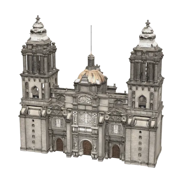Ornate Zocalo Mexico - Plaza 3D model, vytvořený pomocí AI