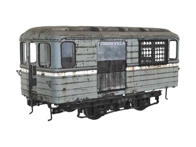 Forgotten Tram Car - Deserted 3D model, vytvořený pomocí AI