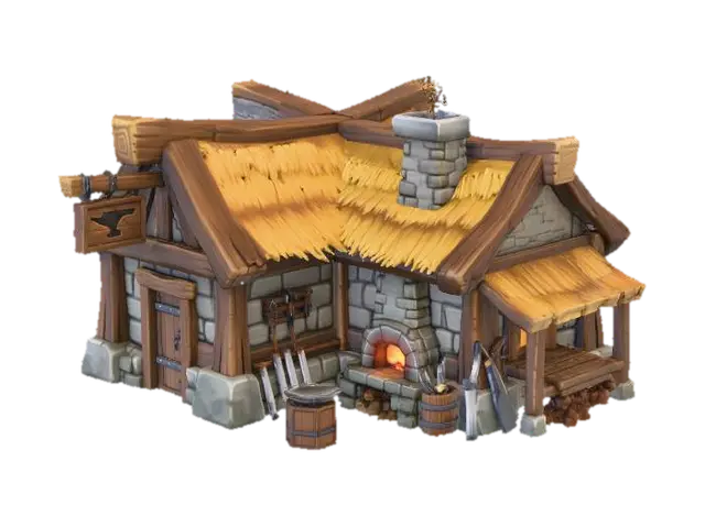 blacksmith shoppe - Crafts 3D model, vytvořený pomocí AI