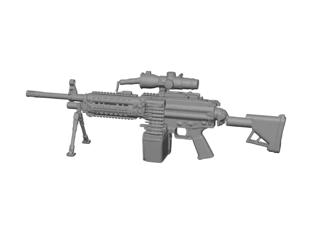 3D model for Scoped Belt-Fed Battle Rifle
