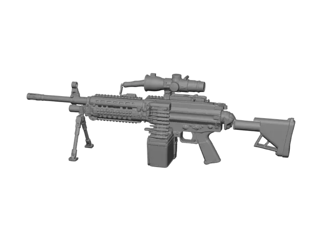 3D model for Scoped Belt-Fed Battle Rifle