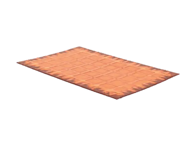 1970's Geometric Orange & Brown Shag Pile Rug - 1970s 3D model, vytvořený pomocí AI