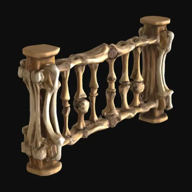 3D model for Railing made of aged animal bones.