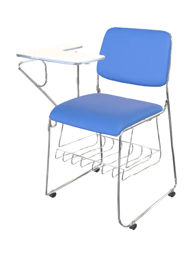 Blue Student Desk Chair - Padded-3D-modell, genererad av AI