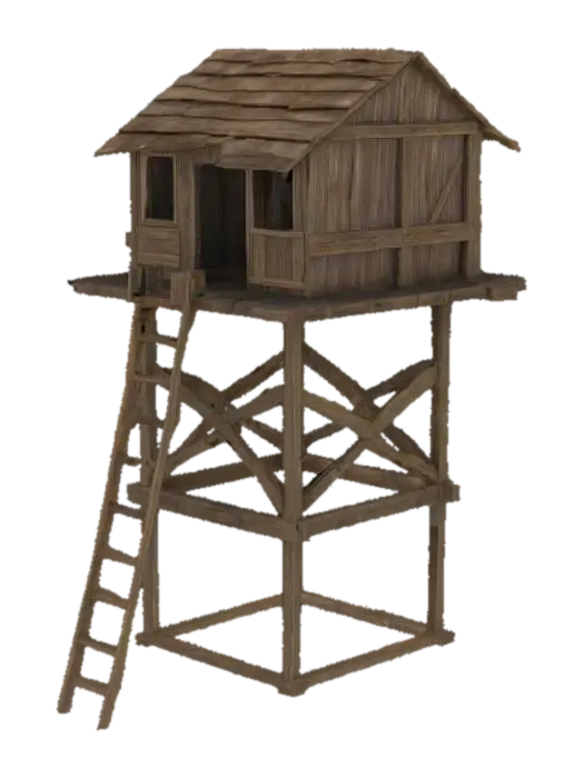 Treehouse Perch 3D model, vytvořený pomocí AI