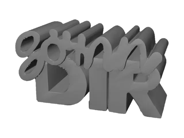 3D model for Girl Word Sculpture on Marble Desk