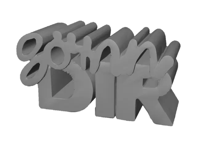 3D model for Girl Word Sculpture on Marble Desk