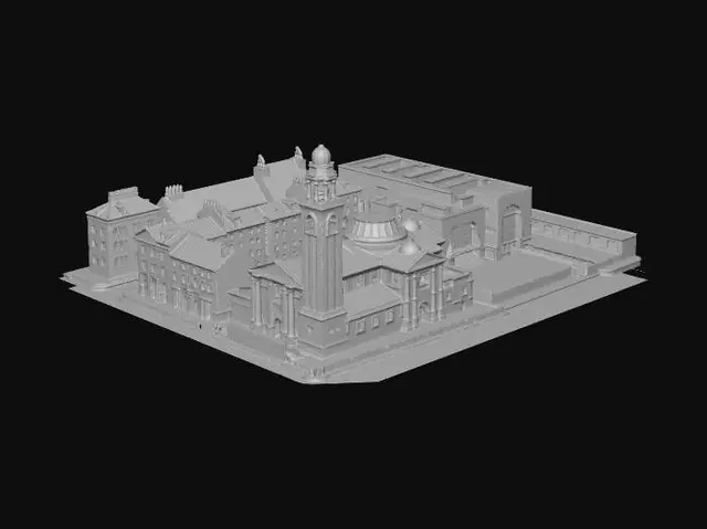 3D model for Red Brick Church and Historic Row Houses