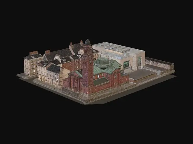 3D model for Red Brick Church and Historic Row Houses