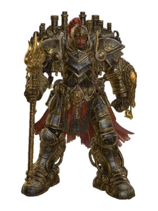 Gilded Warlord - Challenge 3D model, vytvořený pomocí AI