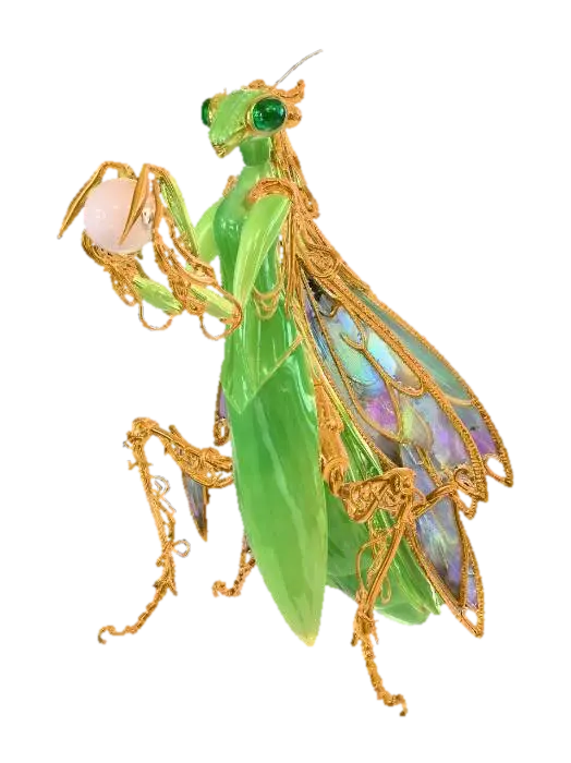 Crystal Praying Mantis Pendant 3D model, vytvořený pomocí AI