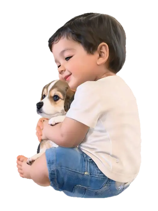 Me with a Puppy - Pets 3D model, vytvořený pomocí AI