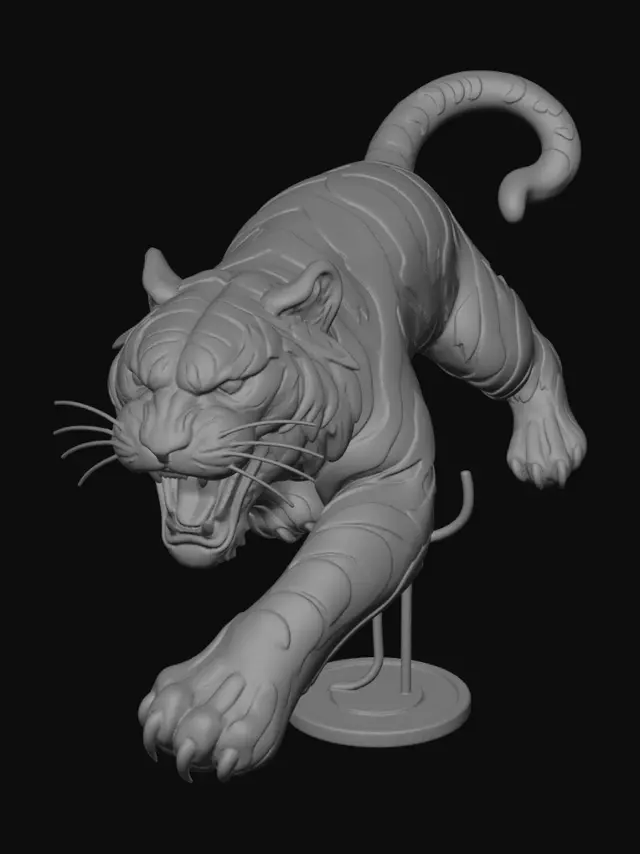 3D model for Leaping White Tiger