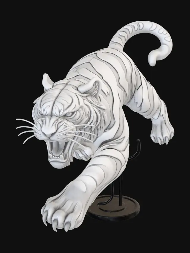3D model for Leaping White Tiger