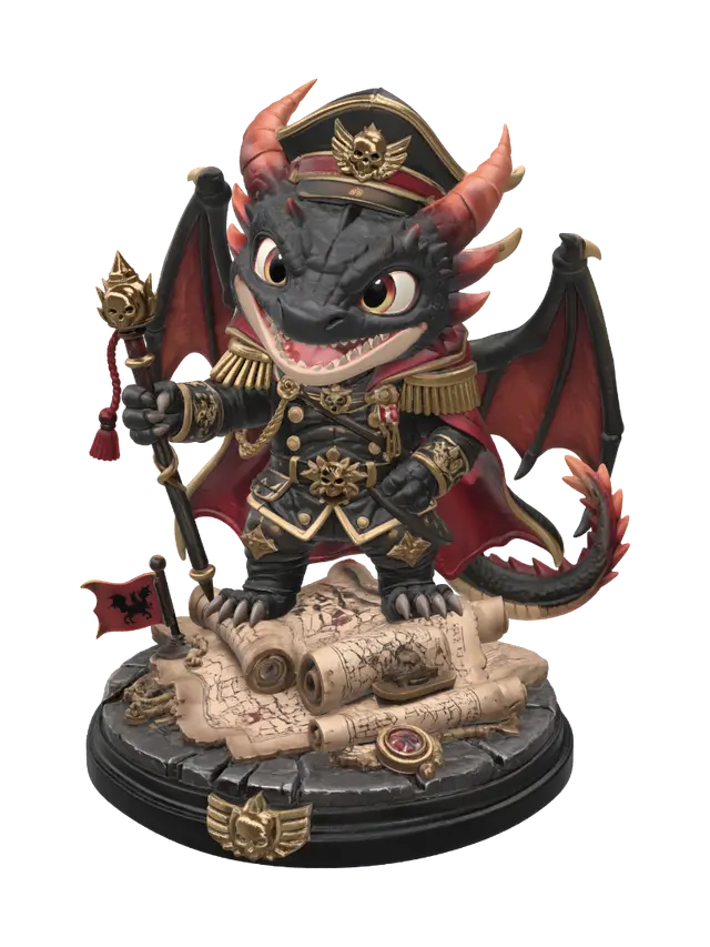 Emperor Drakon - Ruler 3D model, vytvořený pomocí AI