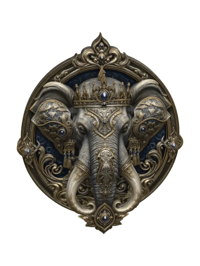 Sapphire Crowned Elephant 3D model, vytvořený pomocí AI