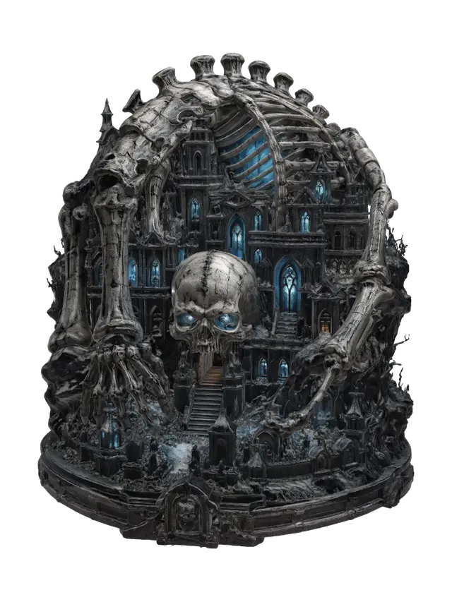 Moonlit Bone Cathedral - Moonlight 3D model, vytvořený pomocí AI