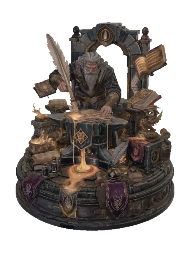 Molten Codex Forge - Jobin 3D model, vytvořený pomocí AI