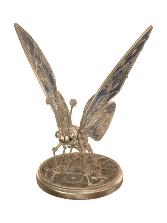 Gilded Clockwork Butterfly - Jobin 3D model, vytvořený pomocí AI