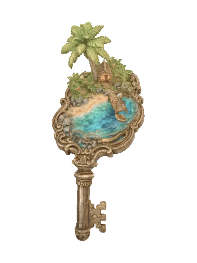 Key to Paradise - Jobin 3D model, vytvořený pomocí AI
