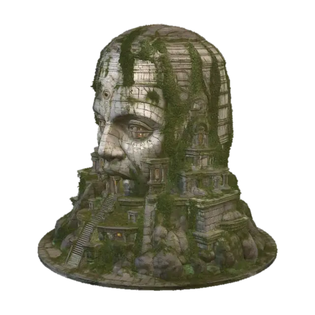 Verdant Sentinel - Mossy 3D model, vytvořený pomocí AI