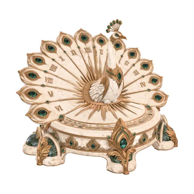 Emerald Peacock Timepiece - Jobin 3D model, vytvořený pomocí AI