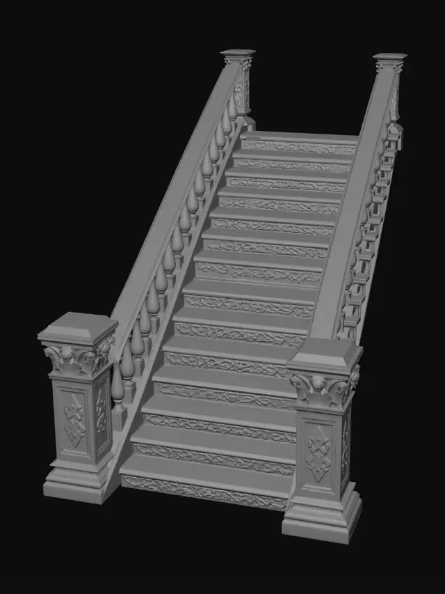 3D model for Opulent Marble Staircase