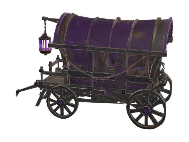 Amethyst Lantern Wagon - Carriage 3D model, vytvořený pomocí AI