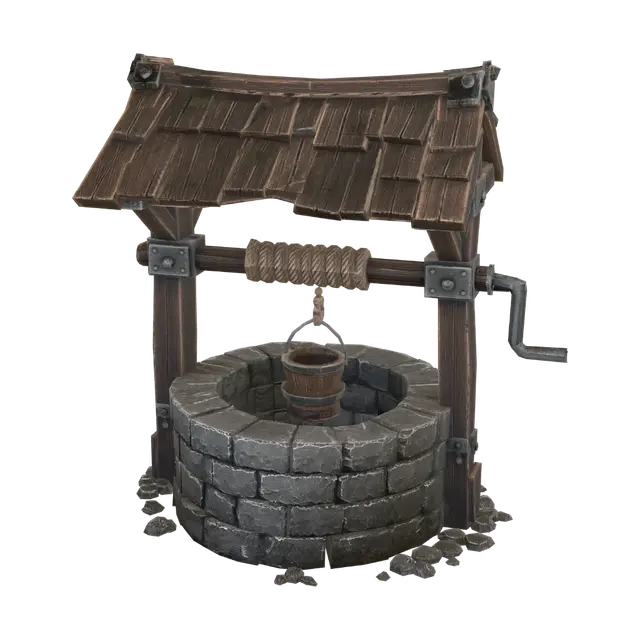 The Well of Timber and Stone - Gameprop 3D model, vytvořený pomocí AI