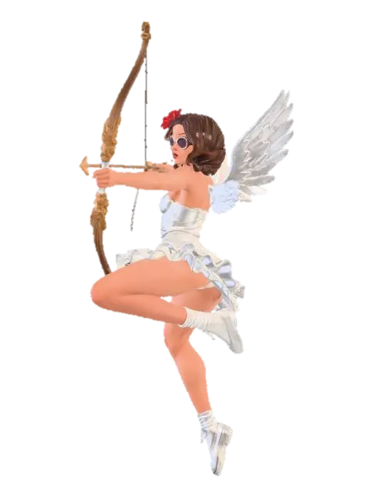 Cupid in White 3D model, vytvořený pomocí AI