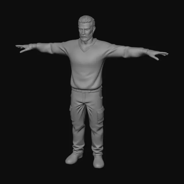 3D model for T-Pose in a Grid Studio
