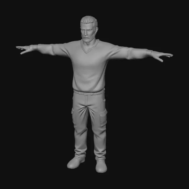 3D model for T-Pose in a Grid Studio