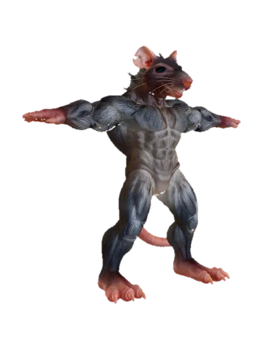 Brewmaster Rat Warrior - Boxing 3D model, vytvořený pomocí AI