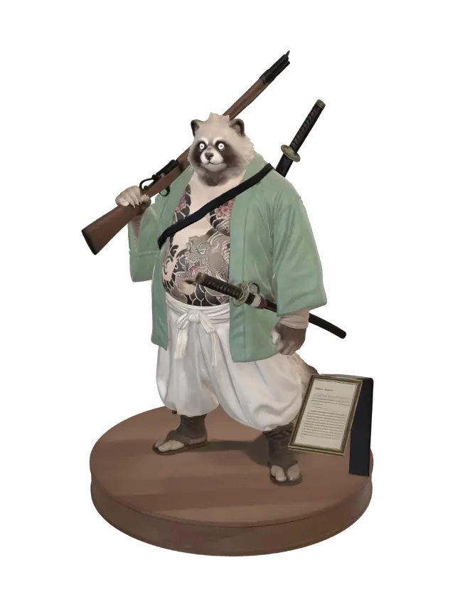 3D model for Raccoon Samurai