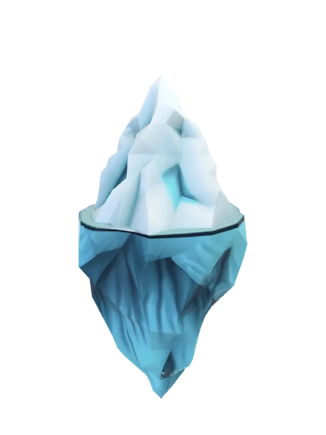 A concept 3D model representing Sigmund Freud's psychological iceberg theory of the… - 3dasset 3D model, vytvořený pomocí AI