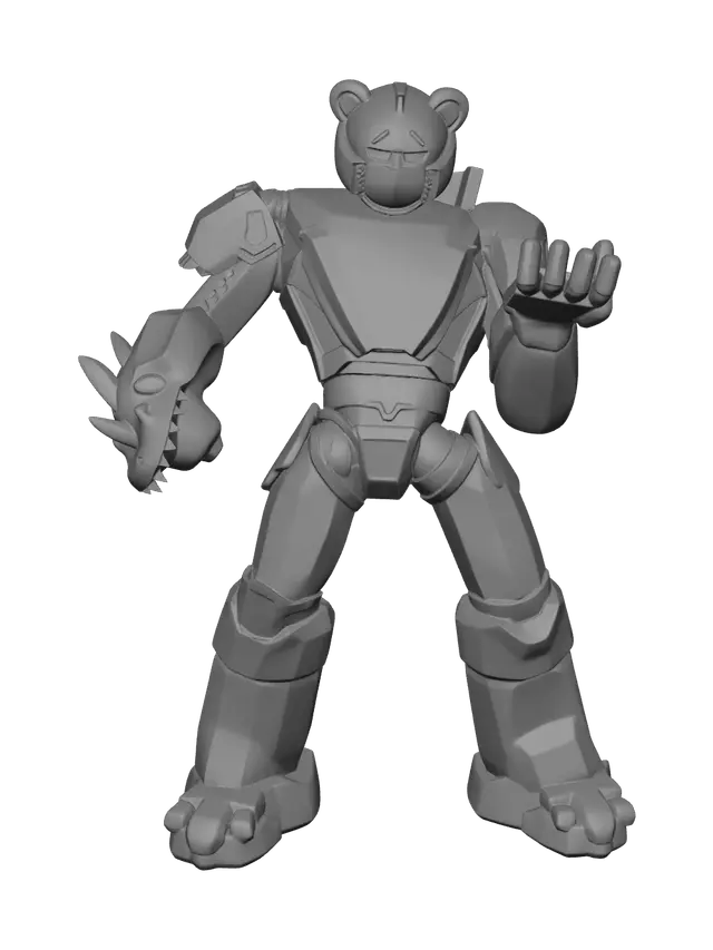 3D model for Low-Poly Mecha Team Leader