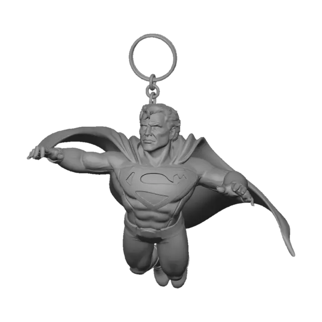 3D model for Superman Flying as a keychain 3d not flat