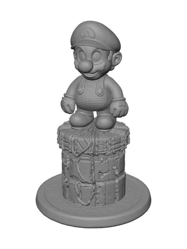 3D model for Mario on a Rope-Wrapped Post