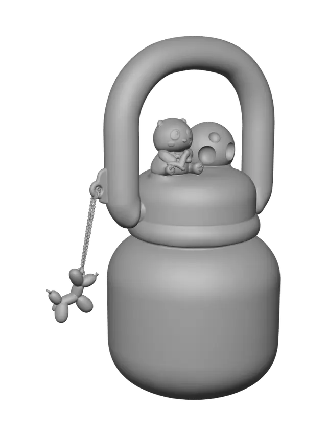 3D model for Panda Bubble Bottle