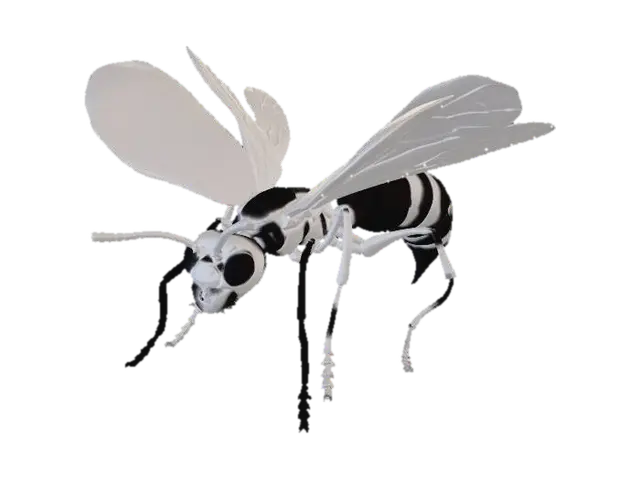 Wasp in Flight 3D model, vytvořený pomocí AI