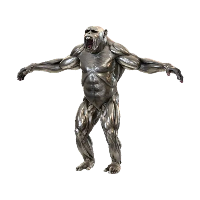 Chimpanzee Anatomy Sculpture 3D model, vytvořený pomocí AI