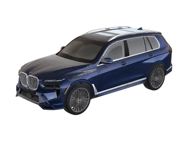 Blue BMW Alpina XB7 3D model, vytvořený pomocí AI