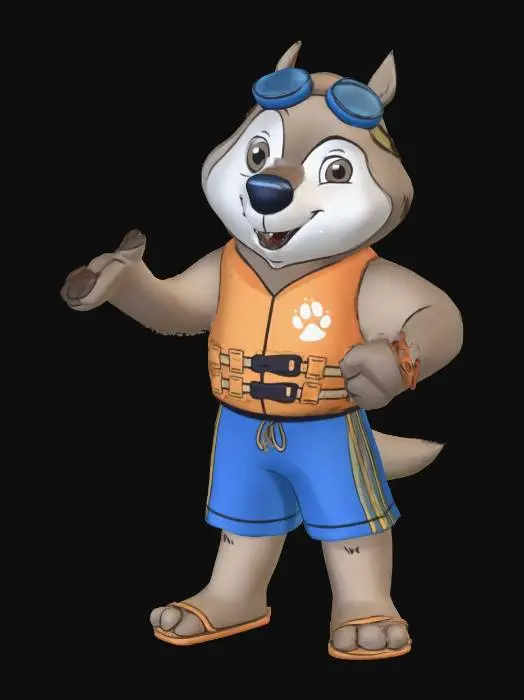 3D model for Wiley the Wolf