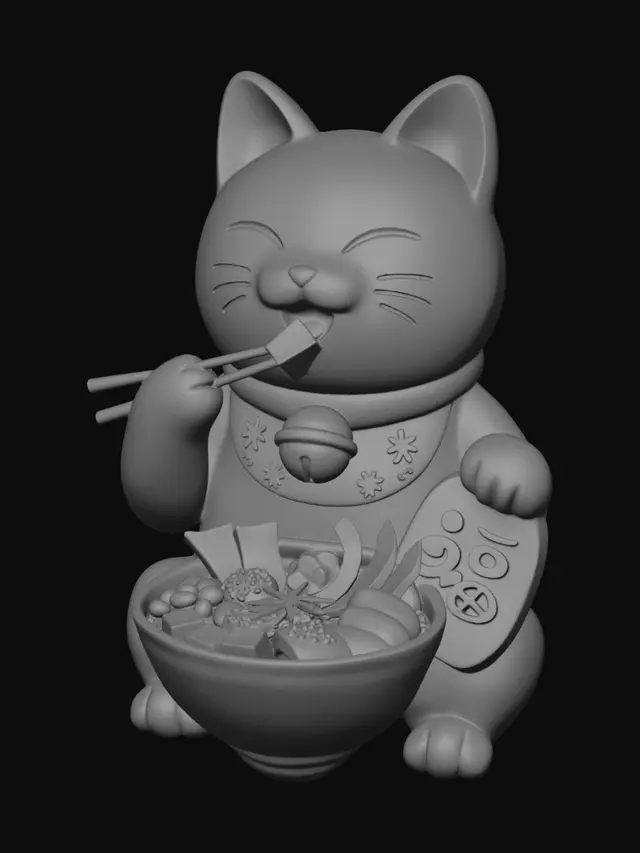 3D model for Lucky Sushi Cat